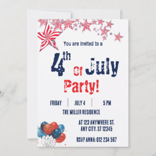 4 juli Rood Wit Blauw Vuurwerk Feest Kaart
