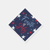 4 juli Rood Wit Blauw Vuurwerkfeest Servet (Hoek)