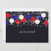 4 juli rood wit blauw Wereldbol lantaarns Kaart (Achterkant)