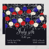 4 juli rood wit blauw Wereldbol lantaarns Kaart (Voorkant / Achterkant)