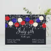 4 juli rood wit blauw Wereldbol lantaarns Kaart (Staand voorkant)