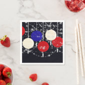 4 juli rood wit blauw Wereldbol lantaarns Servet (Insitu)