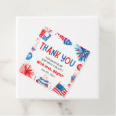 4 juli Rood Wit Blauw Zomer Verjaardagsfeest Bedankjes Labels (In situ)