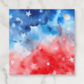 4 juli Rood Wit Blauw Zomer Verjaardagsfeest Bedankjes Labels (Achterkant)