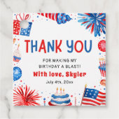 4 juli Rood Wit Blauw Zomer Verjaardagsfeest Bedankjes Labels (Voorkant)