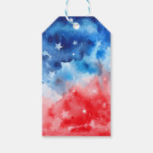 4 juli Rood Wit Blauw Zomer Verjaardagsfeest Cadeaulabel (Achterkant)