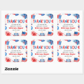 4 juli Rood Wit Blauw Zomer Verjaardagsfeest Vierkante Sticker (Vel)