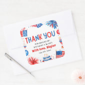 4 juli Rood Wit Blauw Zomer Verjaardagsfeest Vierkante Sticker (Envelop)