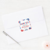 4 juli Rood Wit Blauw Zomer Verjaardagsfeest Vierkante Sticker (Envelop)