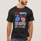 4 juli Rood Wit & Blauw Zoo Keeper Crew Ameri T-shirt (Voorkant)