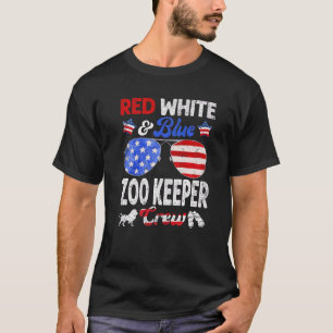 4 juli Rood Wit & Blauw Zoo Keeper Crew Ameri T-shirt