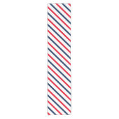 4 juli rood wit blauwe strepen patriottisch korte tafelloper (Voorkant)
