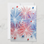 4 juli Rood Wit Blauwe Vuurwerk Feest Kaart (Achterkant)