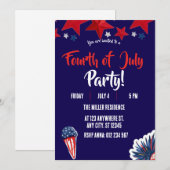 4 juli Rood Wit Blauwe Vuurwerk Feest Kaart (Voorkant / Achterkant)