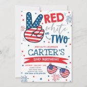 4 juli rood wit en blauw 2e verjaardag kaart (Voorkant)