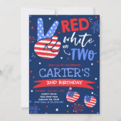 4 juli rood wit en blauw 2e verjaardag kaart (Voorkant)