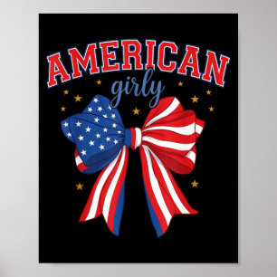4 juli Rood Wit en Blauw Amerikaanse Meisjesachtig Poster