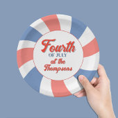 4 juli Rood Wit en Blauw Custom Papieren Bordje