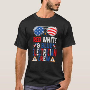 4 juli Rood-wit- en blauw-elektronicakreet Amer T-shirt