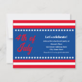 4 juli rood wit en blauw feest kaart (Voorkant)