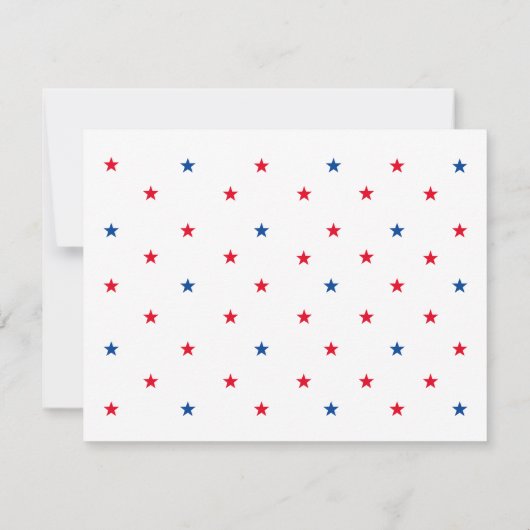 4 juli rood wit en blauw feest kaart (Achterkant)