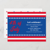 4 juli rood wit en blauw feest kaart (Voorkant / Achterkant)