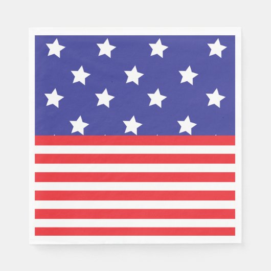 4 juli rood wit en blauw papieren servetten (Voorkant)