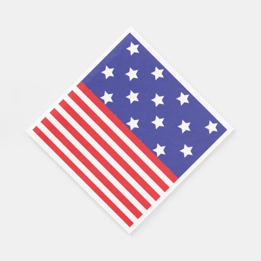 4 juli rood wit en blauw papieren servetten (Hoek)