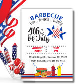 4 juli Rood wit en blauw patriottisch barbecue Kaart