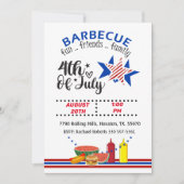 4 juli Rood wit en blauw patriottisch barbecue Kaart (Voorkant)