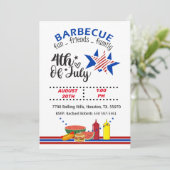 4 juli Rood wit en blauw patriottisch barbecue Kaart (Staand voorkant)