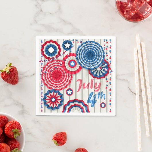 4 juli rood wit en blauw patriottisch | FEESTDAGEN Servet (Insitu)