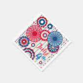 4 juli rood wit en blauw patriottisch | FEESTDAGEN Servet (Hoek)