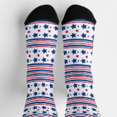 4 juli rood wit en blauw patriottisch sokken (Top)