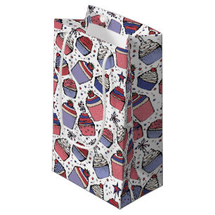 4 juli Rood Wit en Blauw Patriottische Cupcakes Klein Cadeauzakje