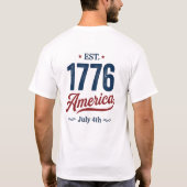 4 juli rood wit en blauw  t-shirt (Achterkant)