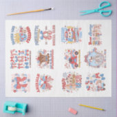 4 juli Rood Wit en Blauw voor Kunst & Ambachten Tissuepapier (Craft)