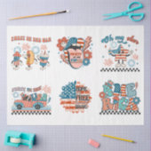 4 juli Rood Wit en Blauw voor Kunst & Ambachten Tissuepapier (Craft)