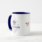 4 juli Rood Wit en Blauw Vuurwerk Custom Mok (Voorkant links)