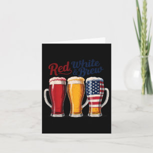 4 juli Rood Wit En Brouw Bier T-shirt Grappig Am Kaart