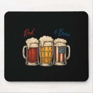 4 juli Rood Wit En Brouw Bier T-shirt Grappig Am Muismat