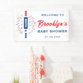 4 juli rood wit en goed Baby shower welkom Spandoek (Insitu)