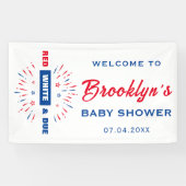 4 juli rood wit en goed Baby shower welkom Spandoek (Horizontaal)