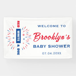4 juli rood wit en goed Baby shower welkom Spandoek