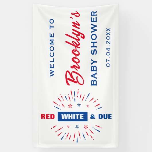 4 juli rood wit en goed Baby shower welkom Spandoek (Verticaal)