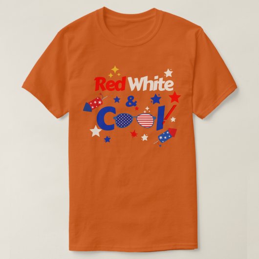 4 juli Rood wit en koel (11) T-shirt (Design voorkant)