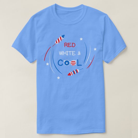 4 juli Rood wit en koel (12) T-shirt (Design voorkant)