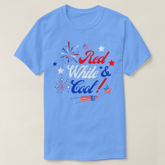 4 juli Rood wit en koel (4) T-shirt (Design voorkant)