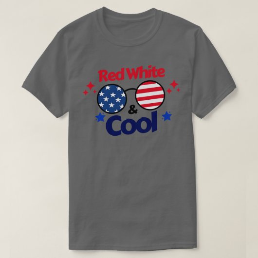 4 juli Rood wit en koel (9) T-shirt (Design voorkant)