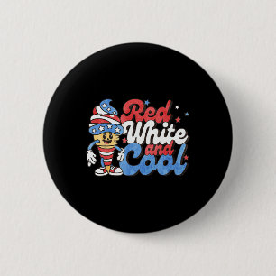 4 juli Rood wit en koele Amerikaanse Popsicle K Ronde Button 5,7 Cm